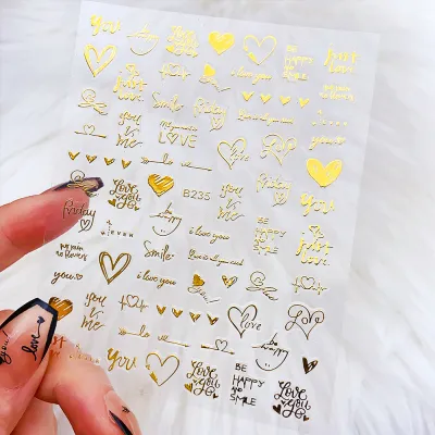 Valentine's Day Heart-Shaped Love Letter Nail Art Sticker