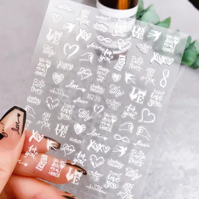 Valentine's Day Heart-Shaped Love Letter Nail Art Sticker
