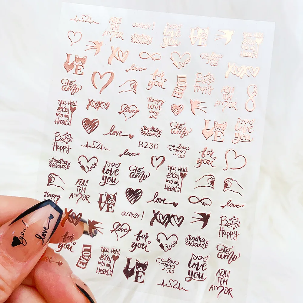 Wholesale Valentine'S Day HeartShaped Love Letter Nail Art Sticker