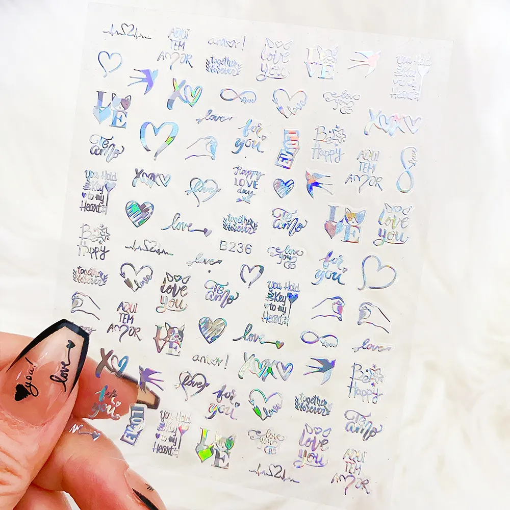 Wholesale Valentine'S Day HeartShaped Love Letter Nail Art Sticker