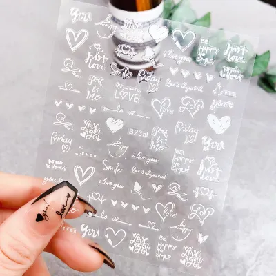 Valentine's Day Heart-Shaped Love Letter Nail Art Sticker