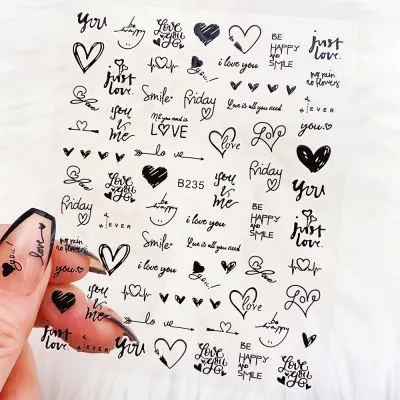Valentine's Day Heart-Shaped Love Letter Nail Art Sticker