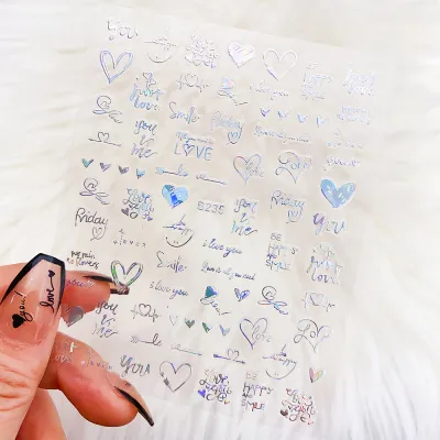 Valentine's Day Heart-Shaped Love Letter Nail Art Sticker
