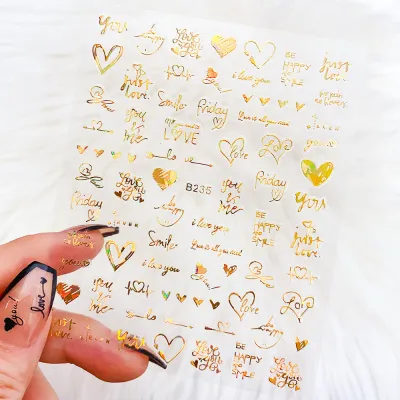 Valentine's Day Heart-Shaped Love Letter Nail Art Sticker