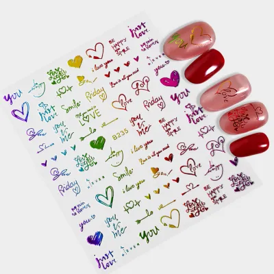 Valentine's Day Heart-Shaped Love Letter Nail Art Sticker