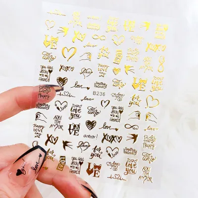 Valentine's Day Heart-Shaped Love Letter Nail Art Sticker