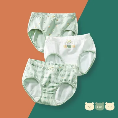 Kids Girls Cute Cartoon Print Cotton Underwear Pajamas Sets