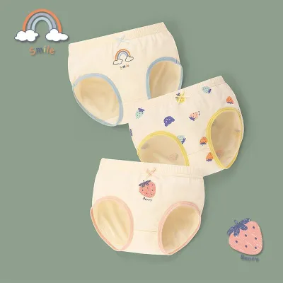 Kids Girls Cute Cartoon Print Cotton Underwear Pajamas Sets