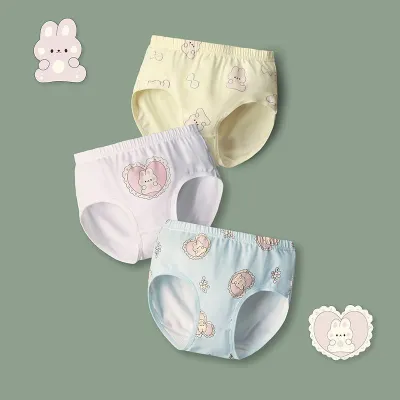 Kids Girls Cute Cartoon Print Cotton Underwear Pajamas Sets