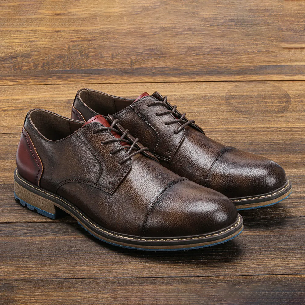 Men's Fashion Casual Retro Business PU Leather Shoes