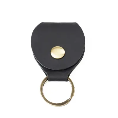 Men Cowhide Guitar Pick Storage Box Keychain