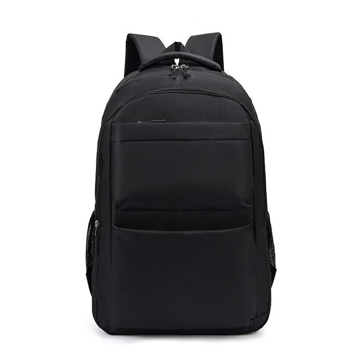 Simple Casual Solid Color Large Capacity Laptop Backpack 15.6 Inch Water Resistant