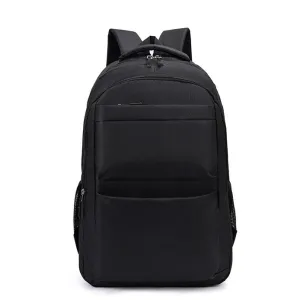 Simple Casual Solid Color Large Capacity Laptop Backpack 15.6 Inch Water Resistant
