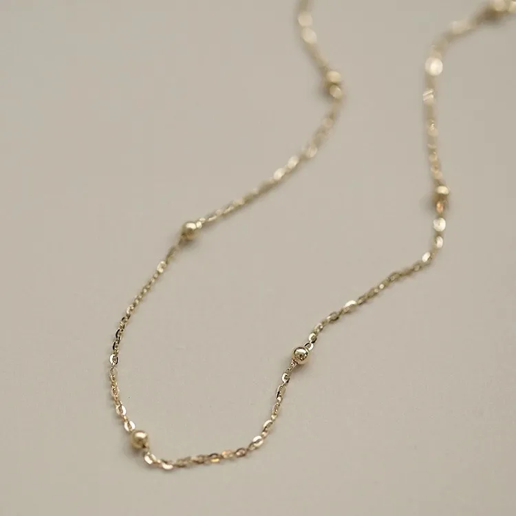 Women Simple Fashion Solid Color Silver Bead Bracelet