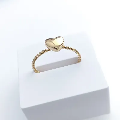 Women Simple Cardioid Twist Stainless Steel Ring