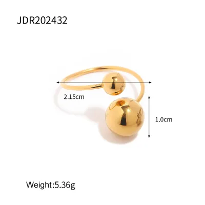 Women Personalized Geometric Ball Ring Stainless Steel