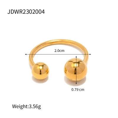 Women Personalized Geometric Ball Ring Stainless Steel