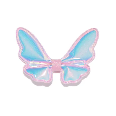 Kids Girls Cute Gradient Laser Butterfly Hairpin Duckbill Clip Simple PU