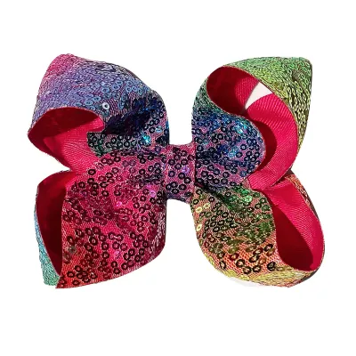 Kids Girls Sequins Bow Duckbill Hairpin Lovely Cloth