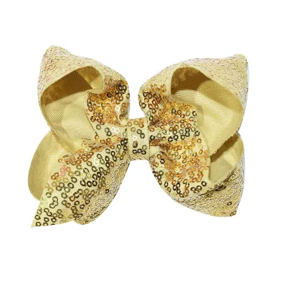 Kids Girls Sequins Bow Duckbill Hairpin Lovely Cloth