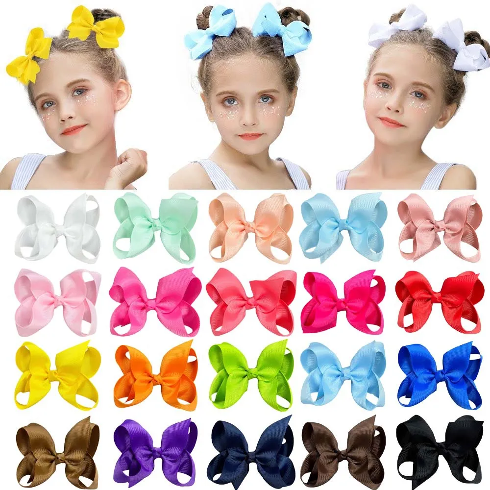 Kids Girls Cute Solid Color Cloth Bow Hairpin Side Clip Cartoon Children Fresh Sweet