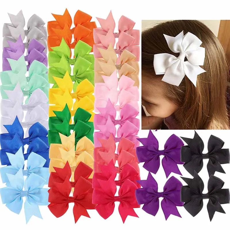 Kids Girls Cute Solid Color Bow Duckbill Hairpin