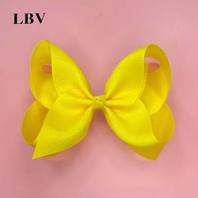 Kids Girls Cute Solid Color Cloth Bow Hairpin Duckbill Clip