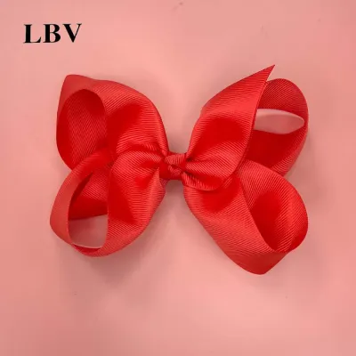 Kids Girls Cute Solid Color Cloth Bow Hairpin Duckbill Clip