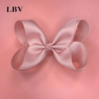 Kids Girls Cute Solid Color Cloth Bow Hairpin Duckbill Clip