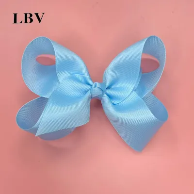 Kids Girls Cute Solid Color Cloth Bow Hairpin Duckbill Clip