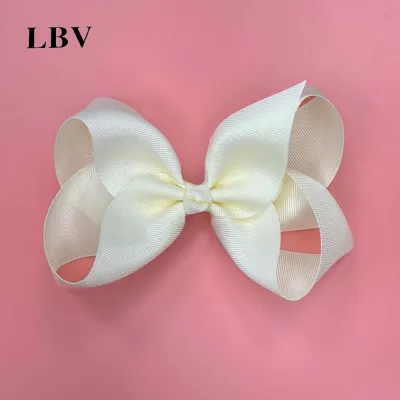Kids Girls Cute Solid Color Cloth Bow Hairpin Duckbill Clip