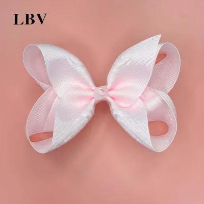Kids Girls Cute Solid Color Cloth Bow Hairpin Duckbill Clip
