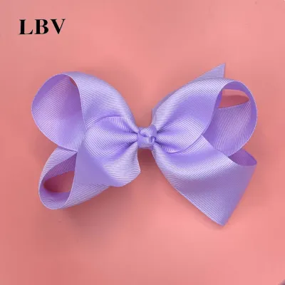 Kids Girls Cute Solid Color Cloth Bow Hairpin Duckbill Clip