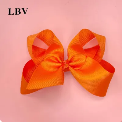 Kids Girls Cute Solid Color Cloth Bow Hairpin Duckbill Clip