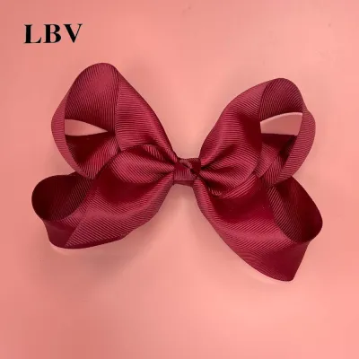 Kids Girls Cute Solid Color Cloth Bow Hairpin Duckbill Clip