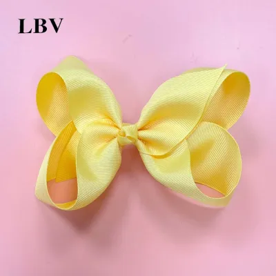 Kids Girls Cute Solid Color Cloth Bow Hairpin Duckbill Clip