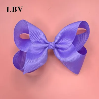 Kids Girls Cute Solid Color Cloth Bow Hairpin Duckbill Clip