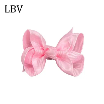 Kids Girls Cute Solid Color Cloth Bow Hairpin BB Clip
