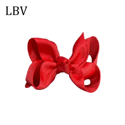Kids Girls Cute Solid Color Cloth Bow Hairpin BB Clip