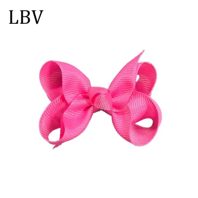 Kids Girls Cute Solid Color Cloth Bow Hairpin BB Clip