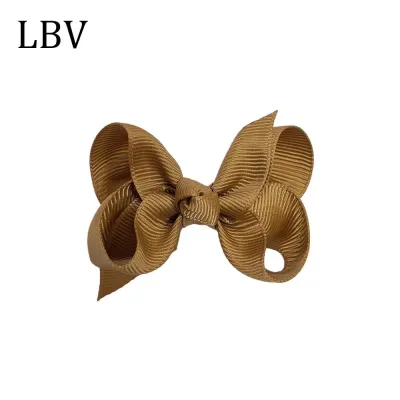 Kids Girls Cute Solid Color Cloth Bow Hairpin BB Clip