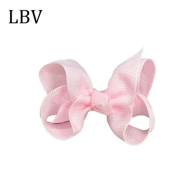 Kids Girls Cute Solid Color Cloth Bow Hairpin BB Clip