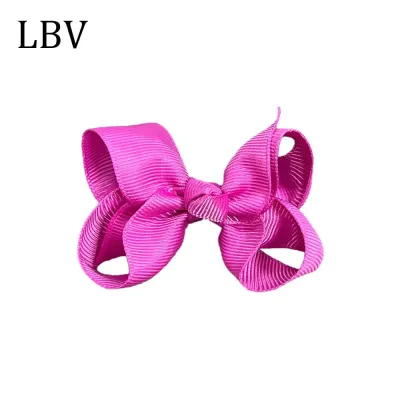 Kids Girls Cute Solid Color Cloth Bow Hairpin BB Clip