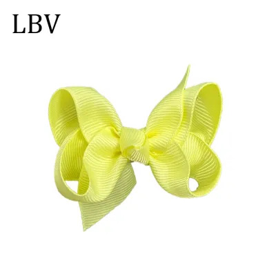 Kids Girls Cute Solid Color Cloth Bow Hairpin BB Clip