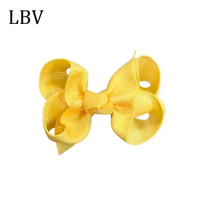Kids Girls Cute Solid Color Cloth Bow Hairpin BB Clip