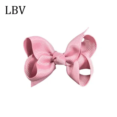 Kids Girls Cute Solid Color Cloth Bow Hairpin BB Clip
