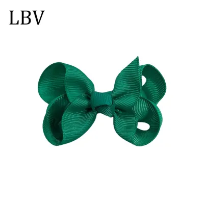Kids Girls Cute Solid Color Cloth Bow Hairpin BB Clip
