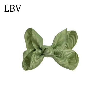 Kids Girls Cute Solid Color Cloth Bow Hairpin BB Clip