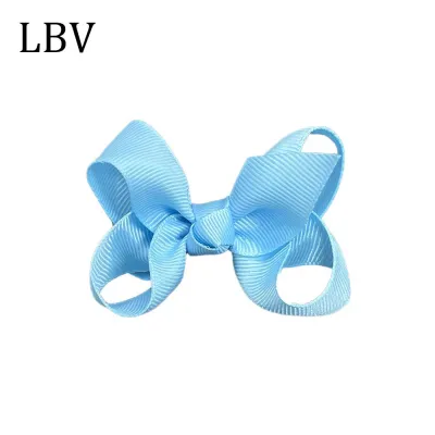 Kids Girls Cute Solid Color Cloth Bow Hairpin BB Clip