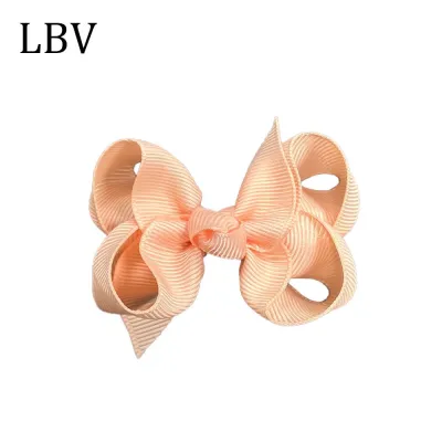 Kids Girls Cute Solid Color Cloth Bow Hairpin BB Clip